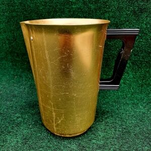 VTG Sunburst Anodized Aluminum Gold Pitcher Ice Lip 8" Bakelite Handle